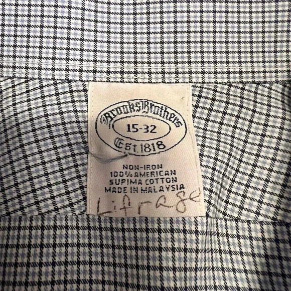 Brooks Brothers Men's Check Slim Fit Dress Shirt 15 Multicolor Long Sleeve - Picture 10 of 10